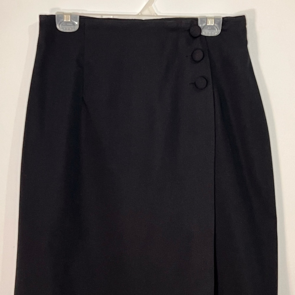 SOLD 4/6 Toby Vintage 90s Black Maxi Full Wrap Pencil Skirt - Picture 11 of 11